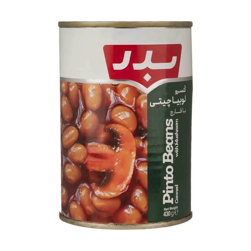 کنسرو لوبیا چیتی با قارچ 430 گرم بدر