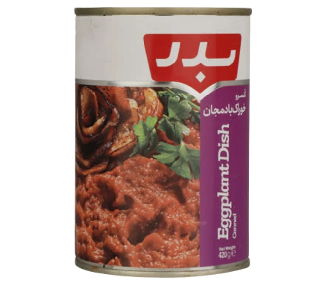 خوراک بادمجان420 گرم بدر