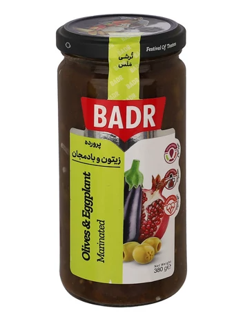 پرورده زیتون و بادمجان380 گرم بدر